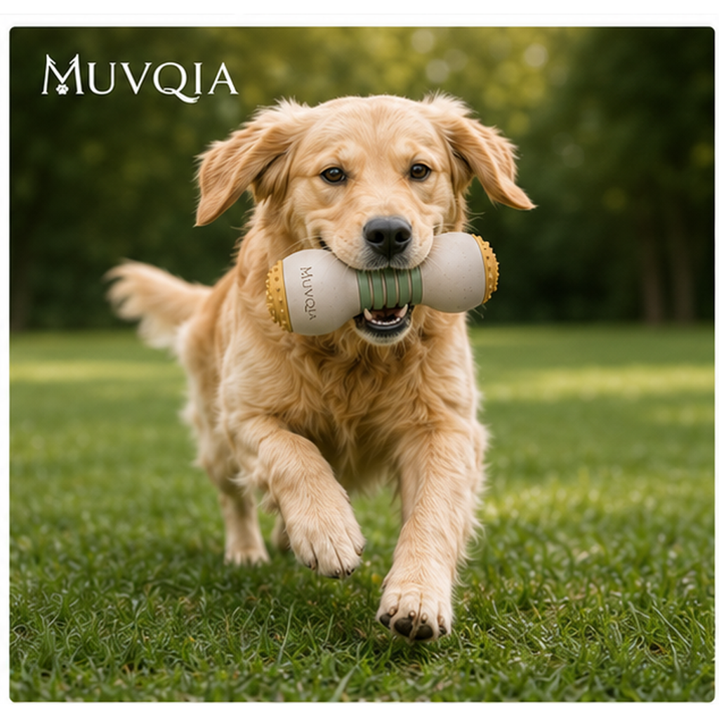 MUVQIA Flex-Grip Dog Chew Toy – Durable BPA-Free Chew & Toss Toy for Dogs, Easy-Hold Dumbbell Dog Toy for Teething, Fetch, Tug, Indoor & Outdoor Play