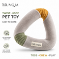 MUVQIA Twist-Loop Plush Dog Toy – Soft Triangle Fetch & Tug Toy, Lightweight Easy-Grip Interactive Chew Toy for Small, Medium & Large Dogs, Indoor & Outdoor Play